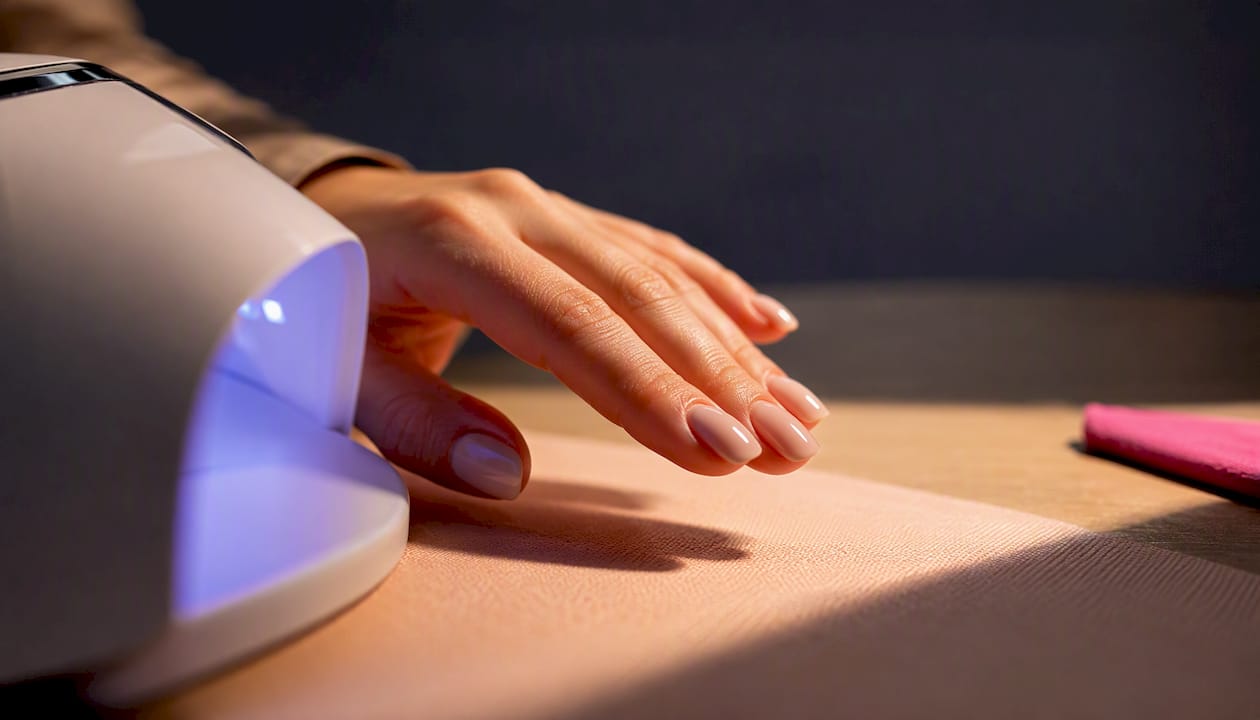 Hand wordt uit de nagellamp gehaald