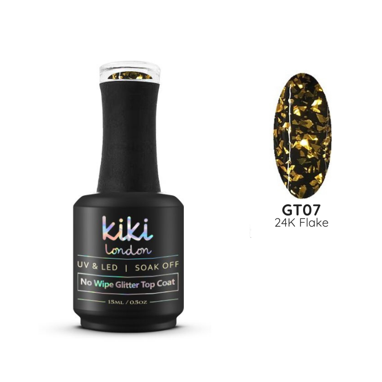 24K Flake No Wipe Glitter Top Coat 15ml