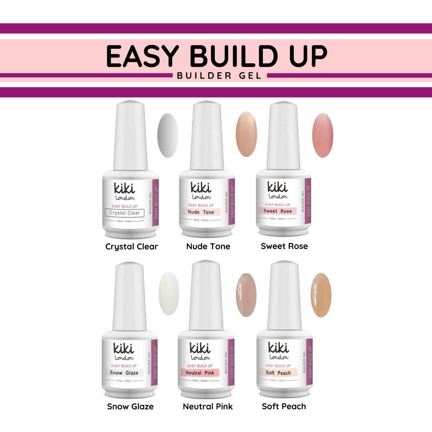 Easy Build Up Builder Gel Set 6stks 15ml