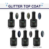 No Wipe Glitter Top Coat 15ml 6stks