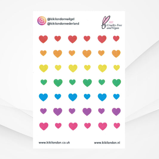 Water Decals Rainbow Hearts - Kiki London Benelux