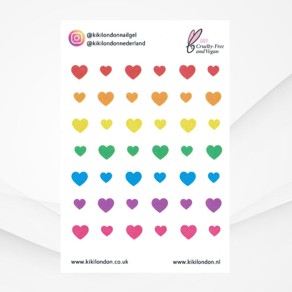 Water Decals Rainbow Hearts