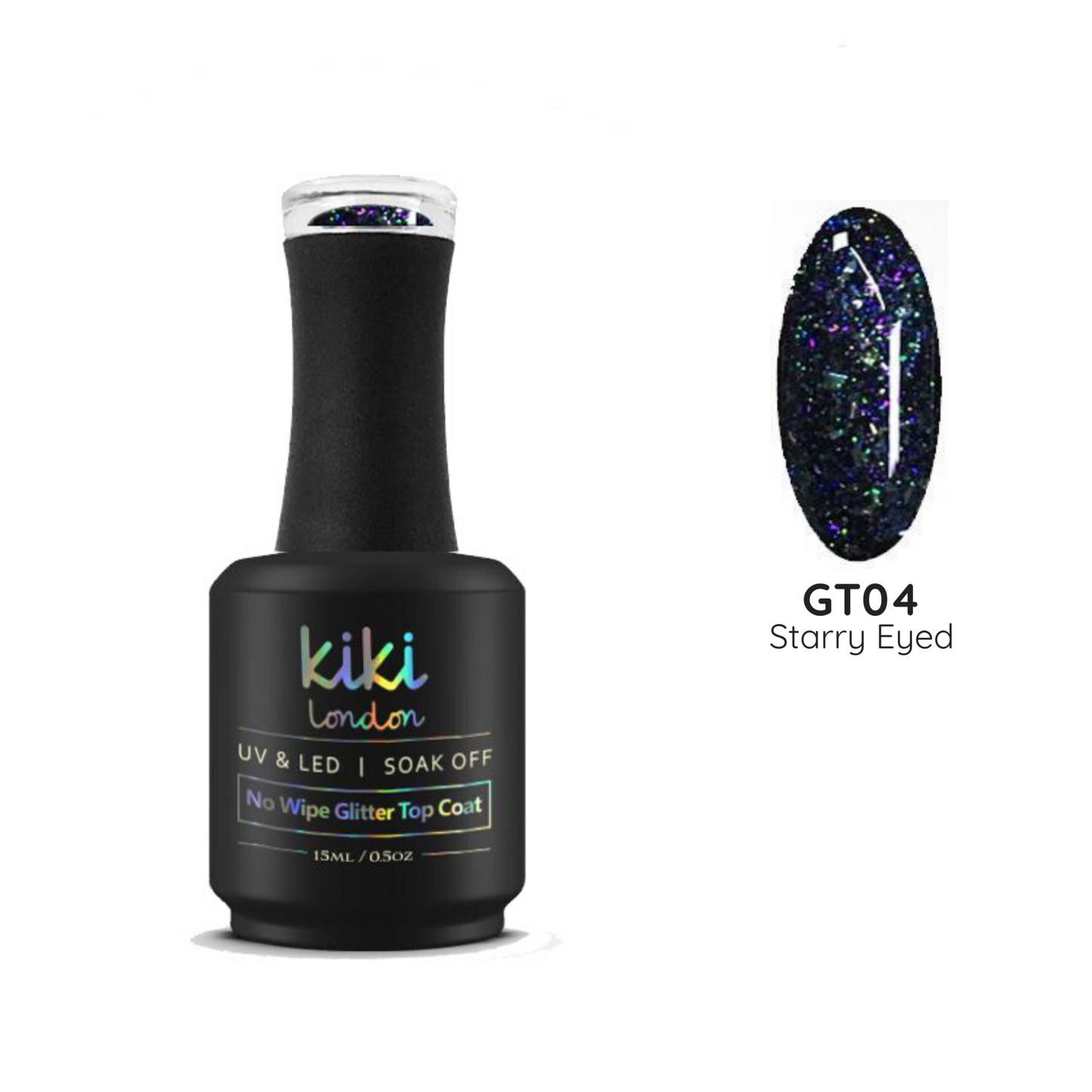 Starry Eyed No Wipe Glitter Top Coat 15ml - Kiki London Benelux